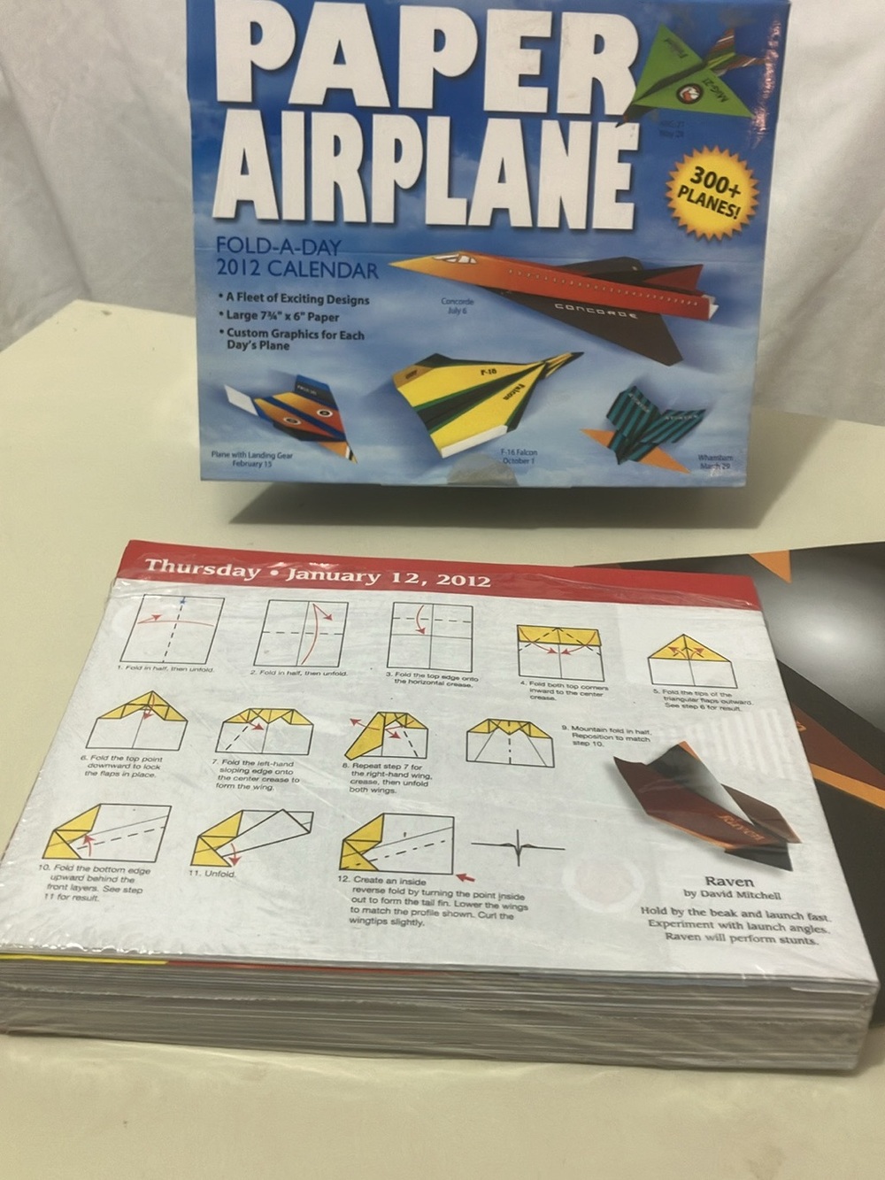 Paper Airplane Fold-A-Day Calendar - Blue